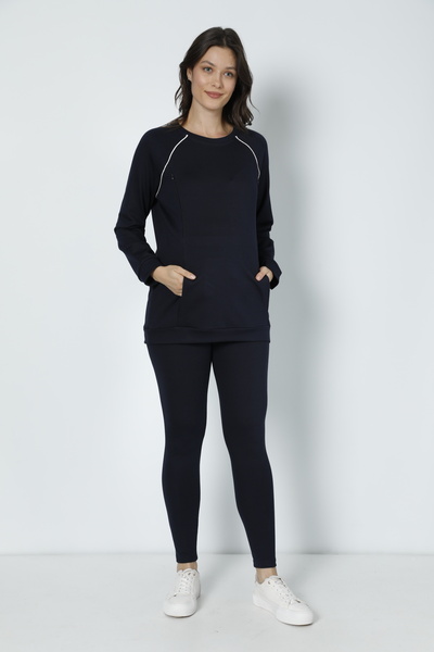 Miss Dünya Lissa Σετ φόρμας εγκυμοσύνης και εγκυμοσύνης Navy Blue Κατάλληλο για Θηλασμό