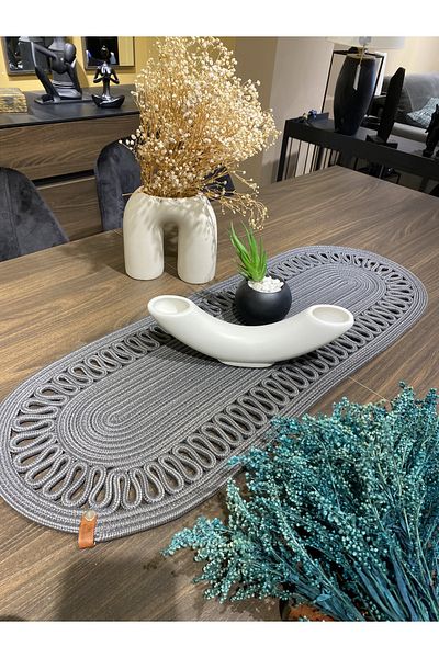 MaVaux Modern Natural Jute, Patterned, Wicker, Placemat, Table, Coffee Table Cloth Runner. 30x80