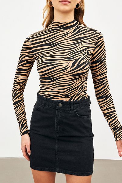 woreys Σώμα με μισό ζιβάγκο Camel Zebra Pattern