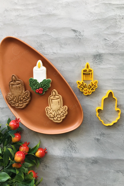 CESTOPİENO شمعة زهرة الكوكينا الصفراء لتصفيف العجين / قالب كوكي / قالب سيرامي...