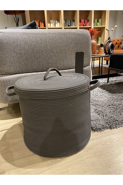 MaVaux Coș de iută Helios 36-40 cu capac - aspect răchită, coș multifuncțional