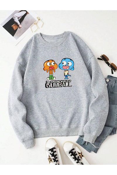Serays moda Зимен суитшърт за момиче и момче с щампа Gumball