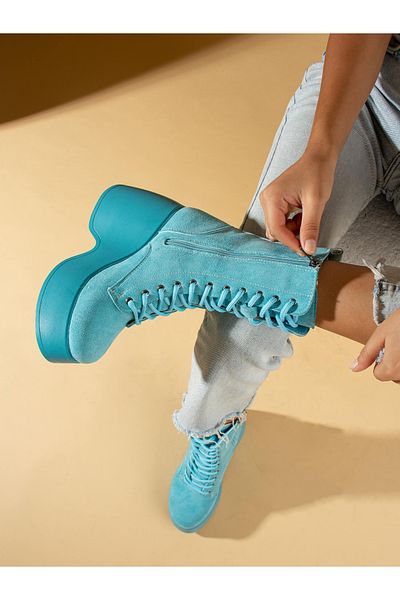 Alemdar Shoes Ghete de damă LAURA Albastre