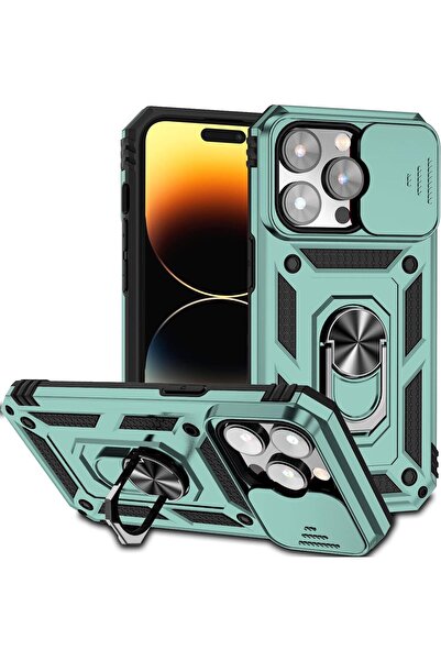 m.tk moveteck İphone 15 Pro Max Kılıf Kamera Korumalı Sürgülü Dönebilen Yüzük...