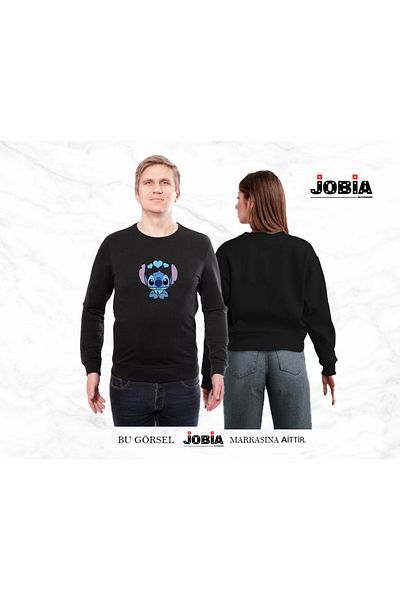 Jobia Outdoors Унисекс комплект от 2 части за двойка с щампа Lilo Stitch и нулева яка, с 3 прежди и повдигнати елементи