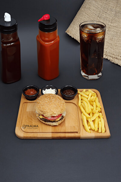 Pragma Ahşap Hamburger Sunum Tabağı, Fast Food Sunum