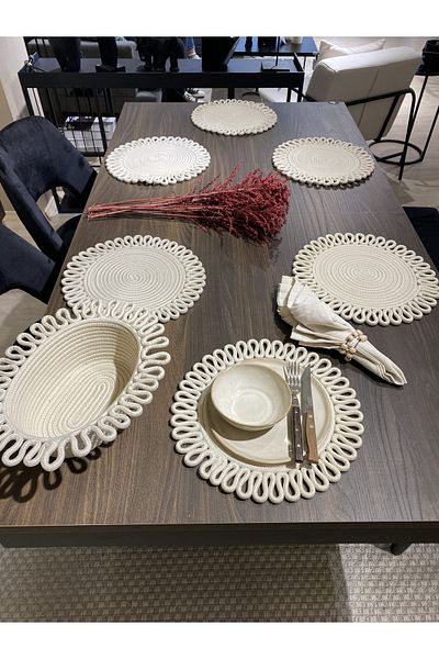 MaVaux Σετ πλάκας και ψωμιού Galaxy Modern Jute 7 τεμαχίων