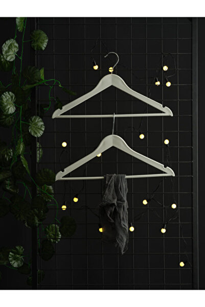 Hedisam 3 пластмасови бели закачалки за дрехи с дървесен вид