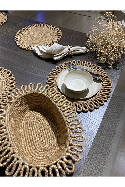 MaVaux Σετ πλάκας και ψωμιού Galaxy Modern Jute 7 τεμαχίων