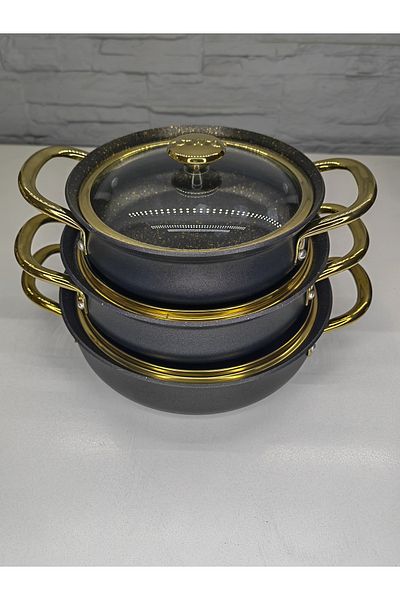 ALANYA HOME DECOR LUXURY GRANITE FIELD SET WITH LID 6 PIECES LUXURY GRANITE FIELD SET WITH LID 6 PIECES