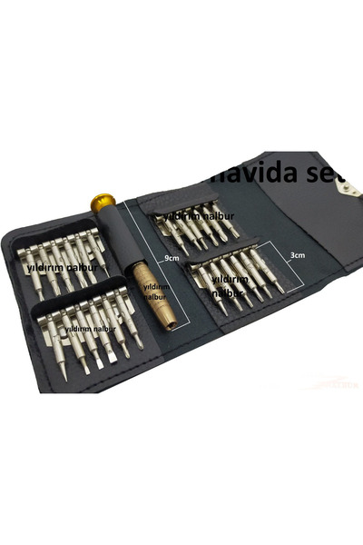 yıldırım nalbur SAATÇİ TELEFONCU TORNAVİDA SETİ 37 PARÇA ÇANTALI CEP SET EKON...