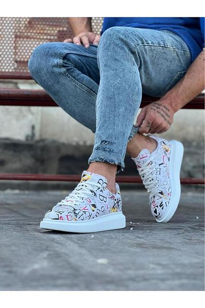 BPM Pantofi casual pentru bărbați, pictați, cu modele de revistă, WG501