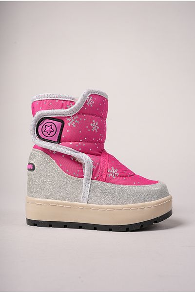 Riccon Qiggil Kids Snow Boots001270 Glitter με φούξια σχέδια