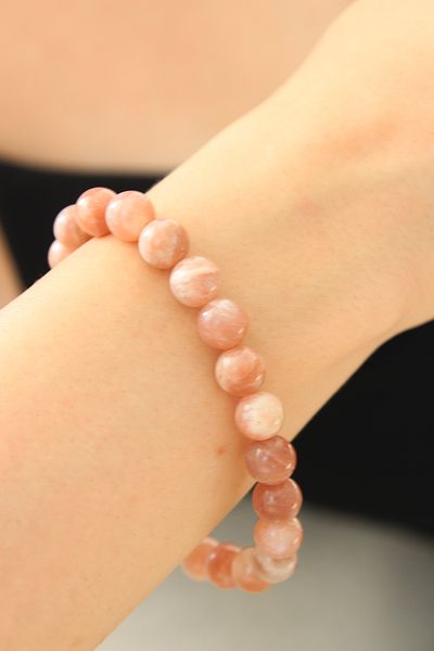 Crystalclem 8mm Sun Stone Natural Bracelet
