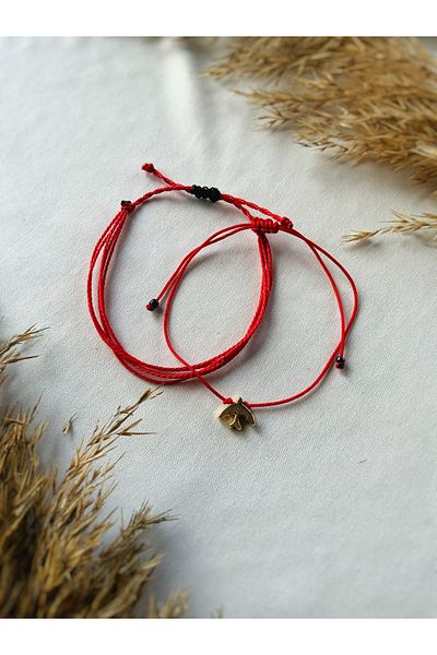 Atölye Merdiven Set of 2 red lucky bracelet swallow