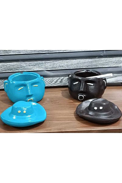 HUNATASARIM Decorative 2-Piece Ashtray with Fedora Hat Koyboy