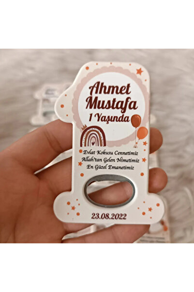 doğrukan 25 Adet Gökkuşağı Konsept 1 yaş Doğum Günü Yenidoğan Magnet Hediyelik