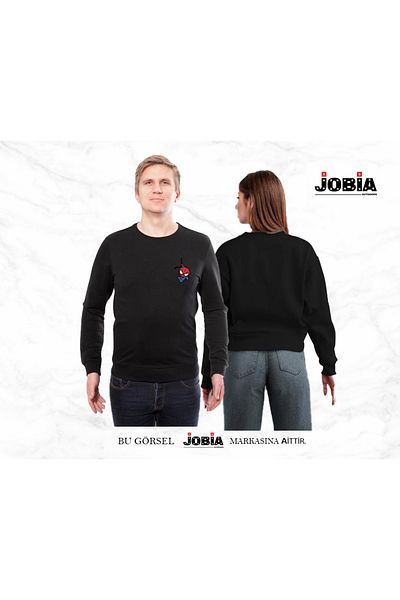 Jobia Outdoors Unisex New Hello Ktty Spiderman Φούτερ με στάμπα για ζευγάρια με 3 νήματα σετ 2 τεμαχίων