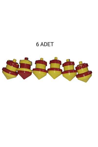 Muçis 6 Adet sarı-kırmızı plastik topaç