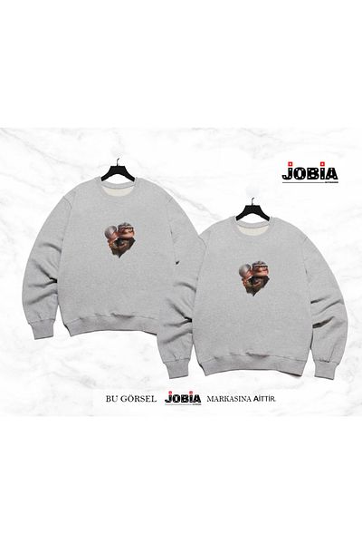 Jobia Outdoors Unisex Γυναικείες Ανδρικές Κοστούμι 2 τεμαχίων με στάμπα Lover Couple Combination Φούτερ με 3 νήματα