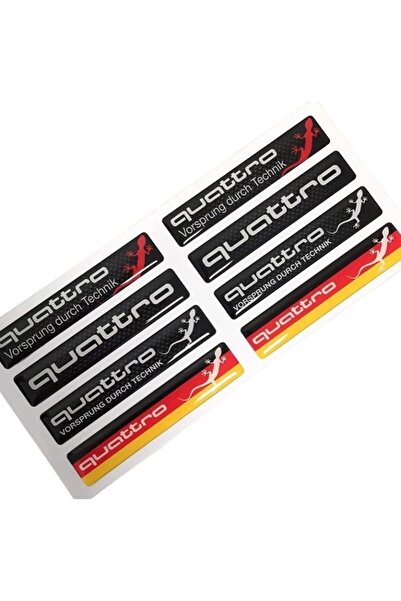 İKTUNING AUDI qUATTRO LOGOLU DAMLA STICKER TAKIM (8 PARÇA)