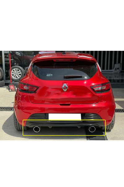 OMGARAGE Renault Clio 4 Düz Difüzör Parlak Siyah Difizör Plastik