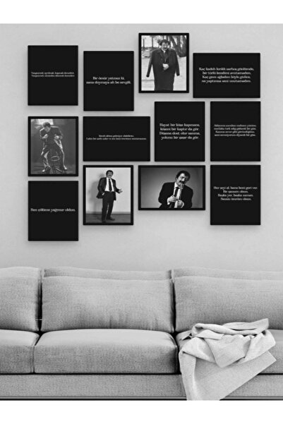 TRENDPOSTER Müslüm Gürses Şarkı Sözlü 12 Parça Ahşap Mdf Tablo