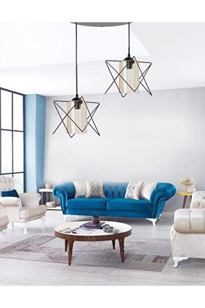 Etsylight Prizma Glass Lüx 2 Salon Avize, Cam Avize, Mutfak Avize, Antre Avize, Çocuk Odası Avize