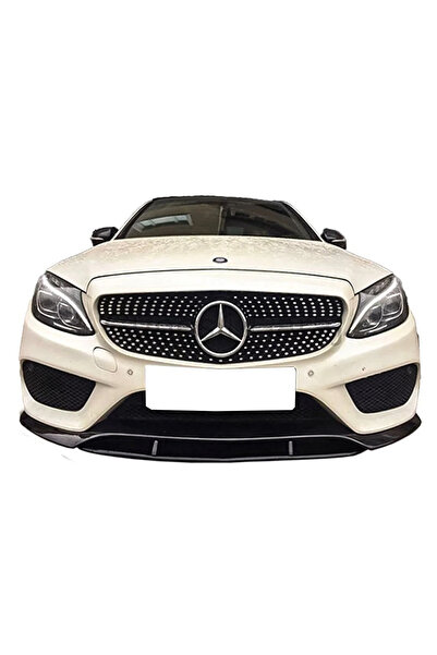 OMGARAGE Mercedes W205 C180 Ön Ek Karlık Mat Siyah Plastik 2 Parça Ön Ek