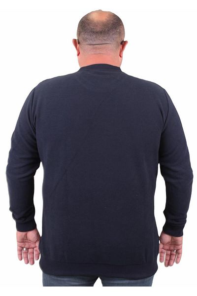 MocGrande Μεγάλο μέγεθος Thessaloniki V-Neck Classic Sweatshirt 23201 NAVY BLUE