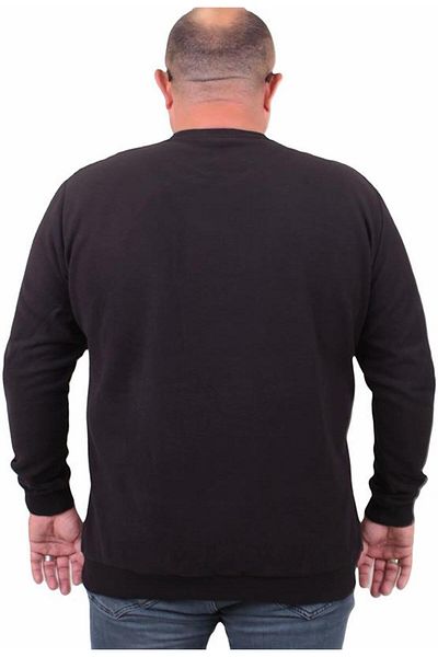 Starbattal Μεγάλο μέγεθος Thessaloniki V-Neck Classic Sweatshirt 23201 ΜΑΥΡΟ