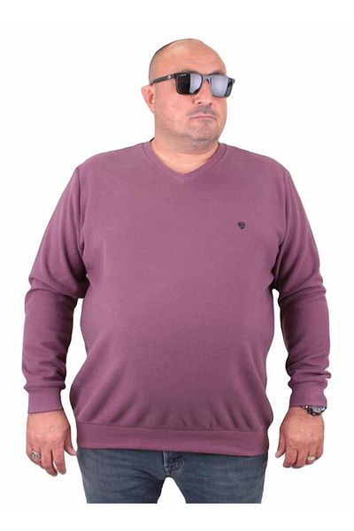 Starbattal Μεγάλο μέγεθος Thessaloniki V-Neck Classic Sweatshirt 23201 Μωβ