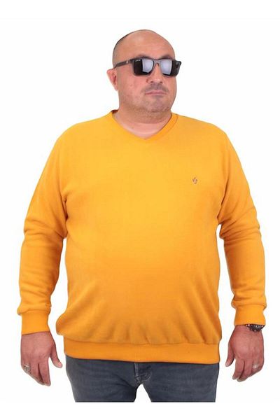 Starbattal Κλασικός ιδρώτας μεγάλου μεγέθους Thessaloniki V-Neck 23201 MUSTARD
