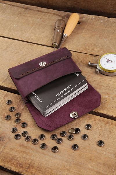 New Coast Leather 1900's Γνήσιο & Πραγματικό Δερμάτινο Χειροποίητο Claret Red Ανδρική Κάρτα