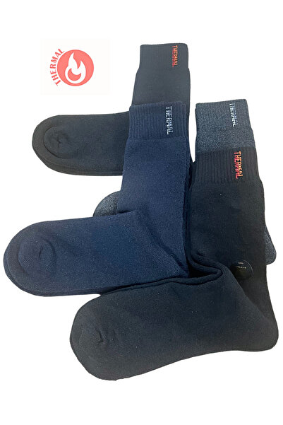 socksbox Ανδρικές χειμερινές θερμικές κάλτσες χωρίς ραφή/4 ζευγάρια/40-45