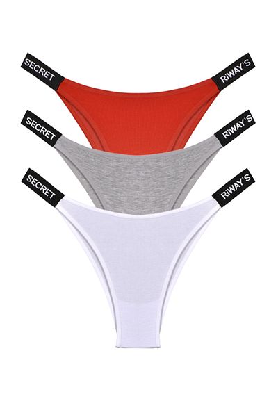 riways secret Cotton Brazilian 3 Pack with Elastic Band Edge