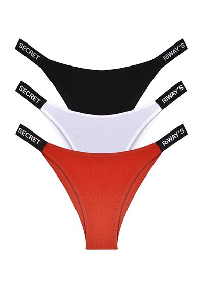 riways secret Cotton Brazilian 3 Pack with Elastic Band Edge
