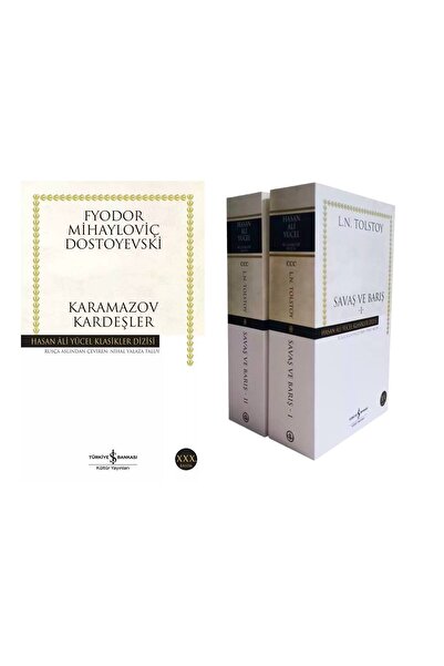 TÜRKİYE İŞ BANKASI KÜLTÜR YAYINLARI Set- Karamazov Kardeşler - Savaş Ve Barış 2 Cilt Takım Lev Nikolayeviç Tolstoy