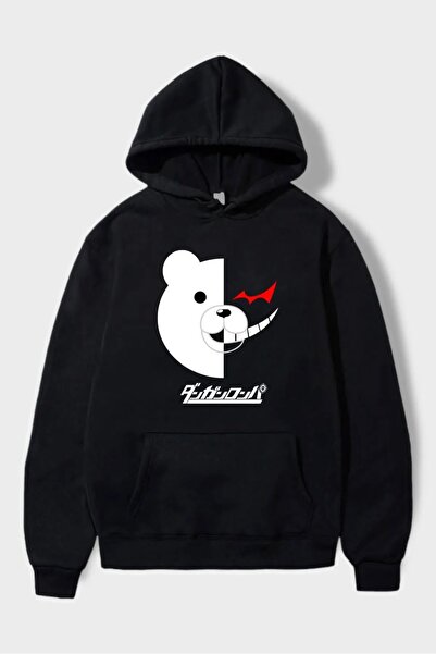 Gofeel Two Faced Bear Black Sweathsirt 3 Thread Raster Streetwear Hoodie Eza