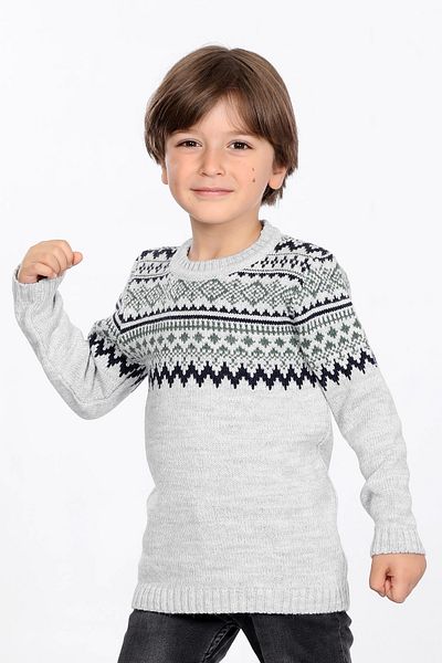 Cloudy Kids Pulover de tricotaj pentru băiat, cu croiala normală