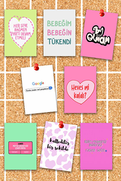 Pankart Evi 8 bucăți Fun Motto Clipboard Prezentare Cărți de cafea