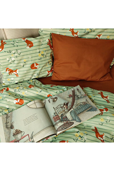 MundoLindo طقم غطاء لحاف أطفال ثعالب صغيرة 100% قطن طبيعي 2 قطعة