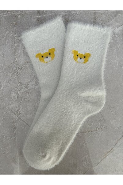 Sky Socks Pachet de 2 șosete de dormit din lână moale de iarnă, parfumate, alb-liliac
