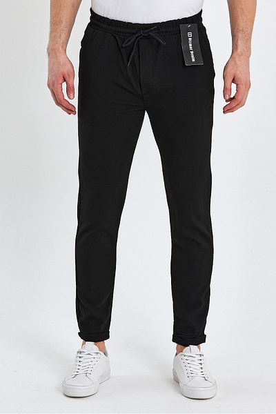 wamoss Men's Black Double Leg Jogger Pants Jd11