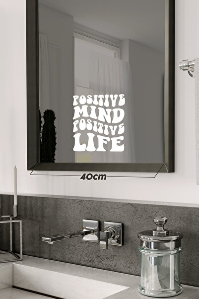 Bricave Positive Mind Motivational Decorativ Oglindă/Sticlă Scriere Etichetă Autocolant 18x22cm