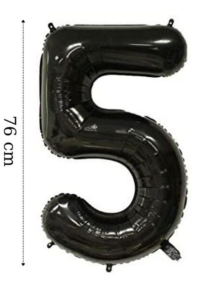 ELGALA Happy Birthday Written Pennant and 5 Numbers Foil Balloon