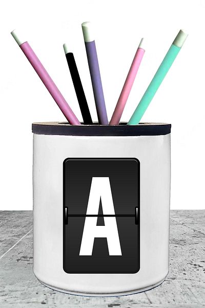 Pufi Θήκη για στυλό από πορσελάνη Letter A - axx297