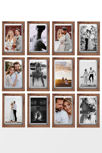 Pufi 12 Pcs 21X30 A4 Kemenç Wooden Frame - Photo and Certificate Frame with Pvc