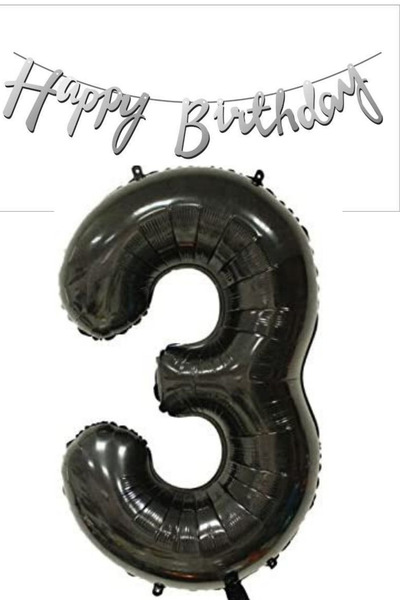 ELGALA Happy Birthday Written Pennant and 3 Numbers Foil Balloon