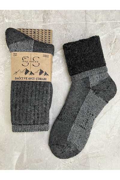 Sky Socks Single Gray Hunter and Mountaineer Wool Winter Thermal Towel Socks